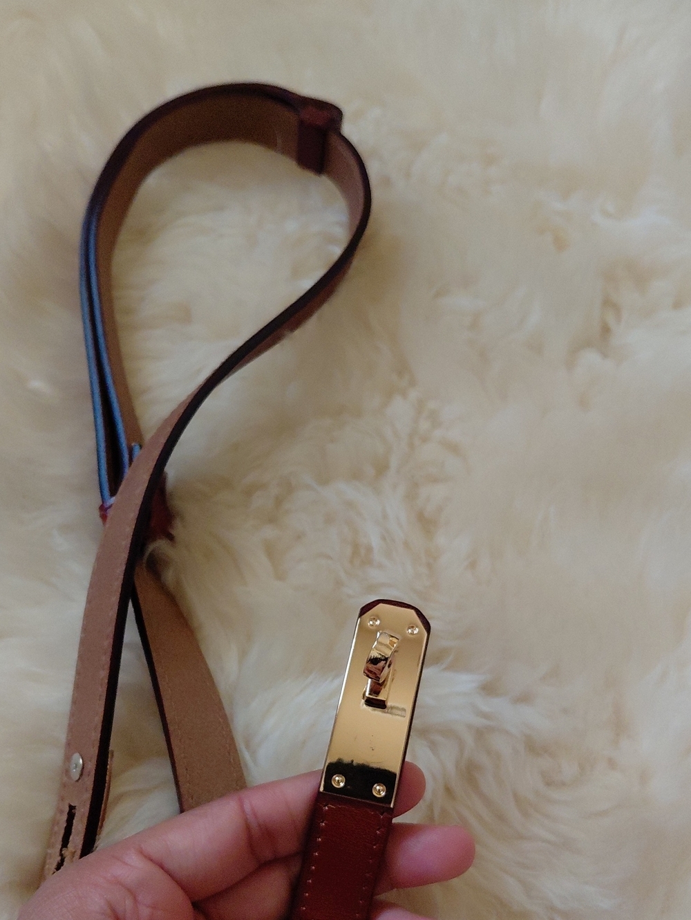 RED LUXURY KELLY GOLD ADJUSTABLE BELT - Picture 2 of 9
